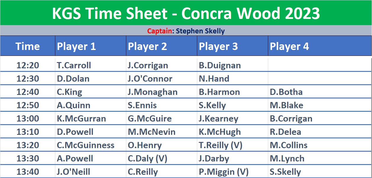 Tee Times for Concra Wood 2023
.